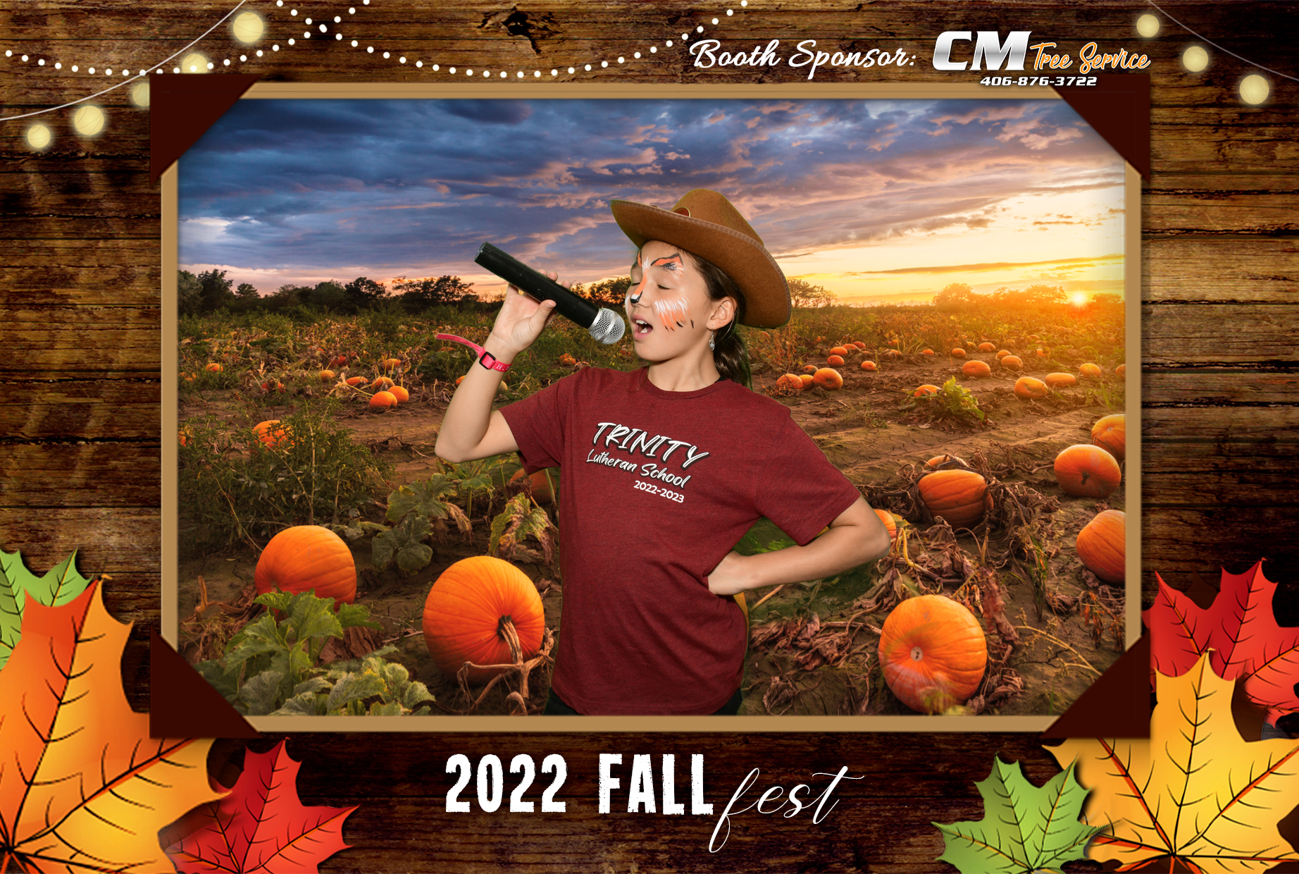 Sample green screen photo from a fall festival event